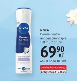 dm drogerie NIVEA Derma Control antiperspirant sprej nabídka