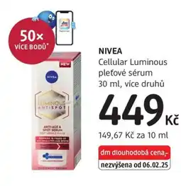 dm drogerie NIVEA Cellular Luminous pleťové sérum nabídka