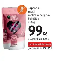 dm drogerie Topnatur müsli nabídka