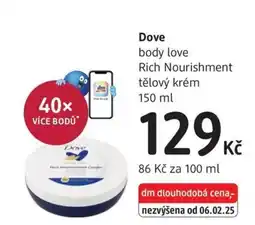 dm drogerie Dove body love Rich Nourishment nabídka