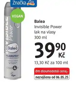 dm drogerie Balea Invisible Power lak na vlasy nabídka