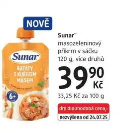 dm drogerie Sunar masozeleninový příkrm v sáčku nabídka