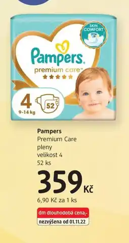 dm drogerie Pampers Premium Care pleny nabídka