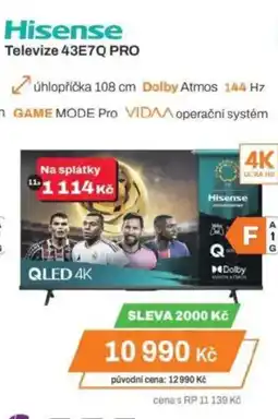 Expert Hisense Televize 43E7Q PRO nabídka