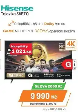 Expert Hisense Televize 58E7Q nabídka