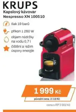 Expert KRUPS Kapslový kávovar Nespresso XN 100510 nabídka