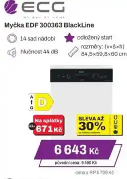 Expert ECG Myčka EDF 300363 BlackLine nabídka