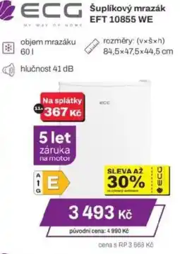 Expert ECG Šuplíkový mrazák EFT 10855 WE nabídka