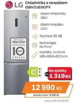 Expert LG Chladnička s mrazákem GBV31E0CPY nabídka