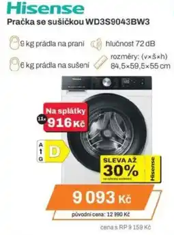 Expert Hisense Pračka se sušičkou WD3S9043BW3 nabídka