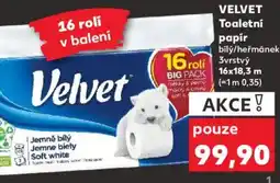 Kaufland VELVET Toaletní papír bílý/heřmánek nabídka