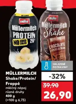 Kaufland MÜLLERMILCH Shake/Protein/ Frappé mléčný nápoj nabídka