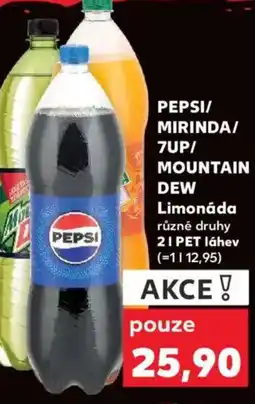 Kaufland PEPSI/ MIRINDA/ MOUNTAIN DEW Limonáda nabídka