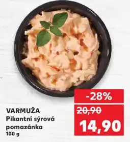 Kaufland VARMUŽA Pikantní sýrová pomazánka nabídka