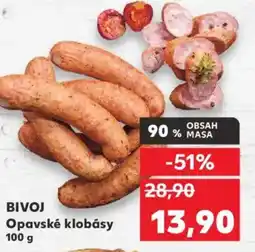 Kaufland BIVOJ Opavské klobásy nabídka