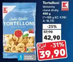 Kaufland Tortelloni těstoviny nabídka