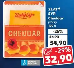 Kaufland ZLATÝ SÝR Cheddar plátky nabídka