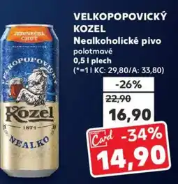 Kaufland Velkopopovický kozel nealkoholické pivo nabídka