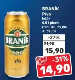 Kaufland BRANÍK Pivo nabídka