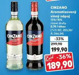 Kaufland CINZANO Aromatizovaný vinný nápoj nabídka