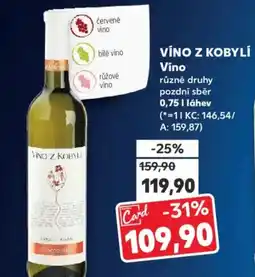 Kaufland VÍNO Z KOBYLÍ Vino nabídka