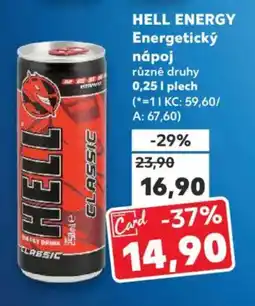 Kaufland HELL ENERGY Energetický nápoj nabídka