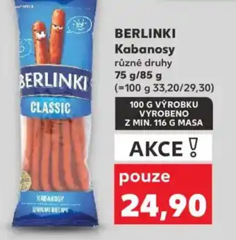 Kaufland BERLINKI Kabanosy nabídka