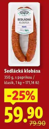 Lidl Sedlácká klobása, 350 g nabídka