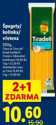 Lidl Špagety/kolínka/vřetena, 500 g nabídka