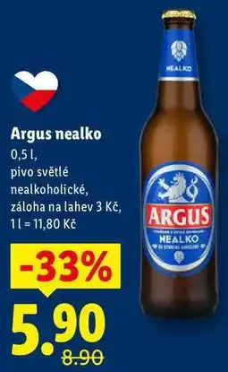 Lidl Argus nealko, 0,5 l nabídka