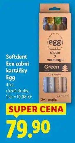 Lidl Softdent Eco zubní kartáčky Egg, 4 ks nabídka