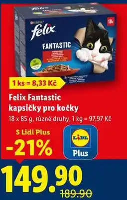 Lidl Felix Fantastic kapsičky pro kočky, 18x 85 g nabídka