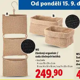Lidl W5 Závěsný organizér/sada úložných košíků nabídka