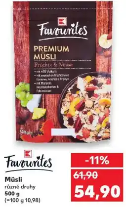 Kaufland Müsli nabídka