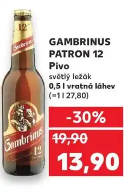 Kaufland GAMBRINUS PATRON 12 Pivo nabídka