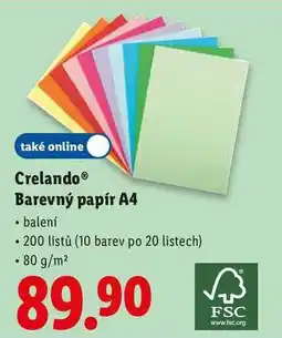 Lidl Crelando Barevný papír A4, 200 listů nabídka