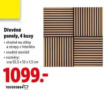 Lidl Dřevěné panely, 4 kusy nabídka