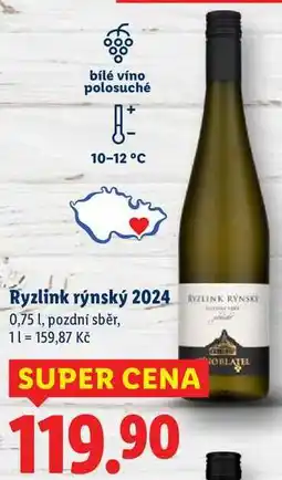 Lidl Ryzlink rýnský 2024, 0,75 l nabídka
