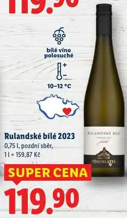 Lidl Rulandské bílé 2023, 0,75 l nabídka