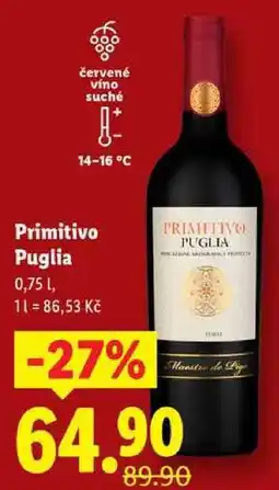 Lidl Primitivo Puglia, 0,75 l nabídka
