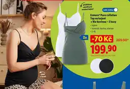 Lidl Esmara Pure colletion Top na kojení s Bio bavlnou - 2 kusy nabídka
