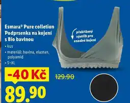 Lidl Esmara Pure colletion Podprsenka na kojení s Bio bavlnou nabídka