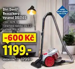 Lidl Dirt Devil Bezsáčkový vysavač DD2503 nabídka