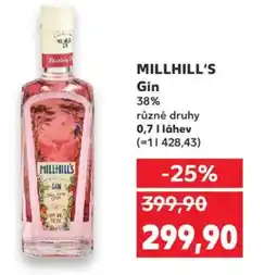 Kaufland MILLHILL'S Gin 38% nabídka