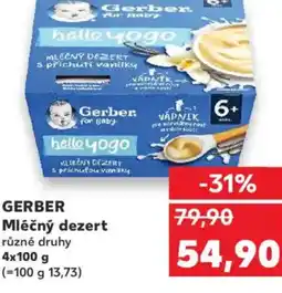 Kaufland GERBER Mléčný dezert nabídka