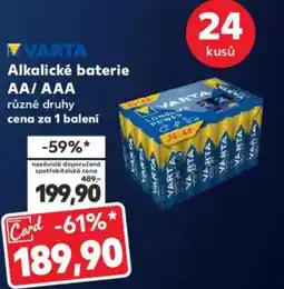 Kaufland VARTA Alkalické baterie AA/AAA nabídka