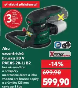 Kaufland Parkside Aku excentrická bruska 20 V PAEXS 20-Li B2 nabídka