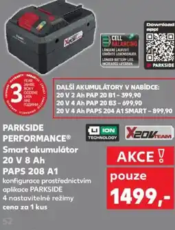 Kaufland PARKSIDE PERFORMANCE Smart akumulátor 20 V 8 Ah PAPS 208 A1 nabídka