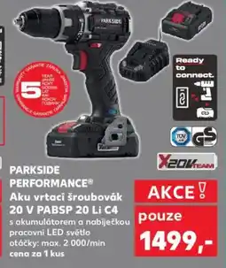 Kaufland PARKSIDE PERFORMANCE Aku vrtací šroubovák 20 V PABSP 20 Li C4 nabídka