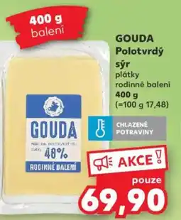 Kaufland GOUDA Polotvrdý sýr plátky nabídka
